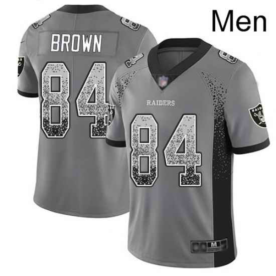 Mens Antonio Brown Limited Gray Jersey Oakland Raiders Football 84 Jersey Rush Drift Fashion